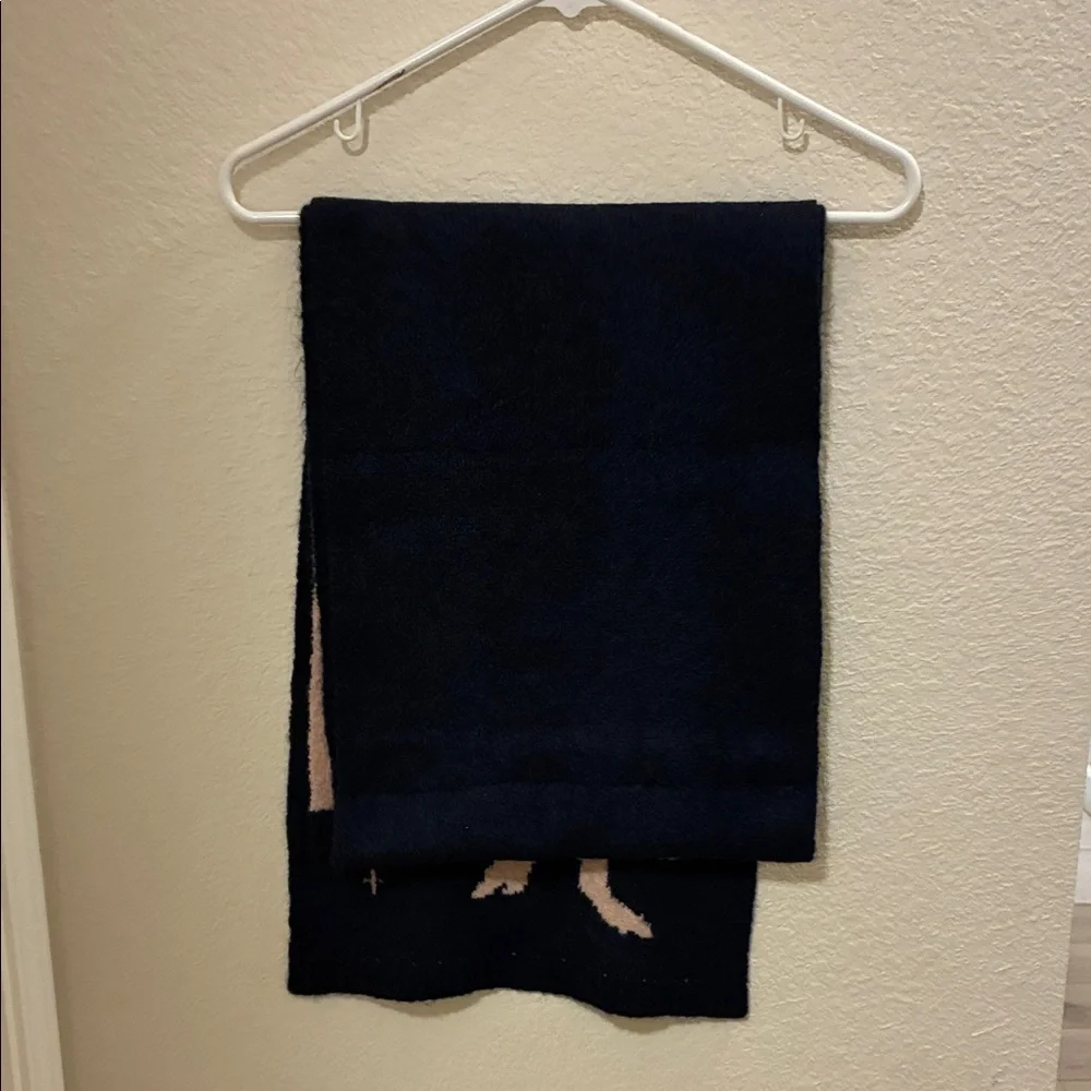Cider Navy Scarf with Pink Bow Accents